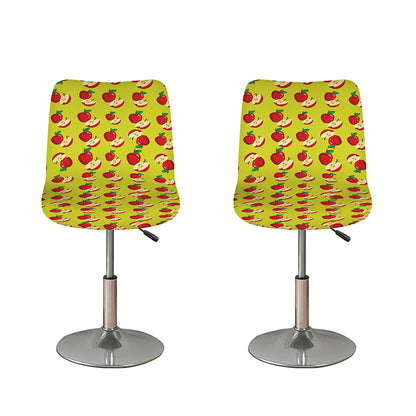 Red Apple Fruit Pattern Print Bar Stool Covers