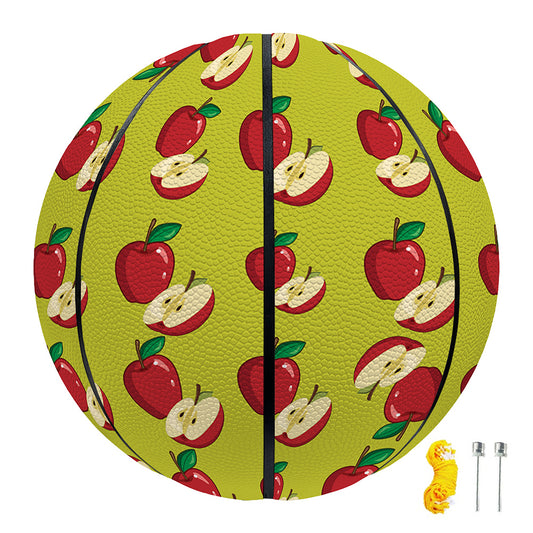 Red Apple Fruit Pattern Print Basketball