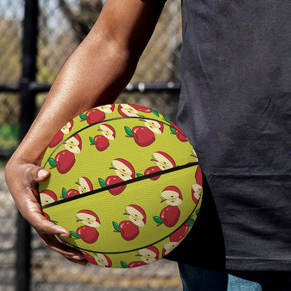 Red Apple Fruit Pattern Print Basketball