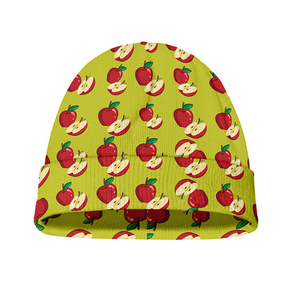 Red Apple Fruit Pattern Print Beanie