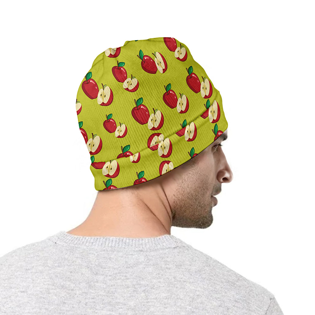 Red Apple Fruit Pattern Print Beanie