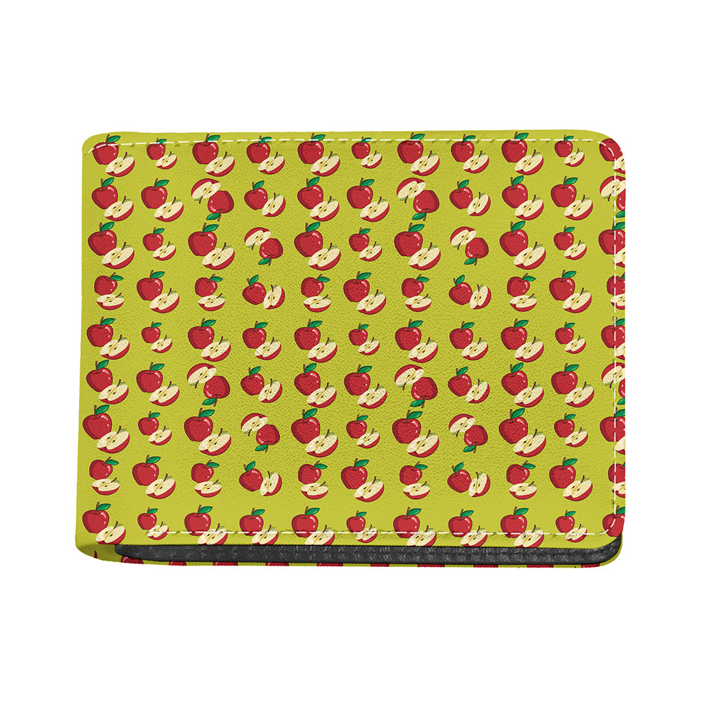 Red Apple Fruit Pattern Print Bifold Wallet