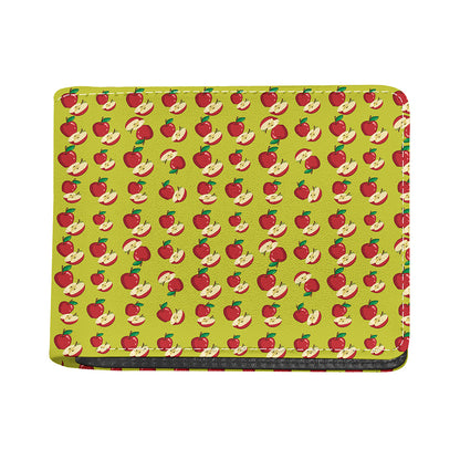 Red Apple Fruit Pattern Print Bifold Wallet