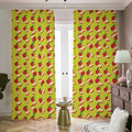 Red Apple Fruit Pattern Print Dimout Pencil Pleat Curtains
