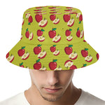 Red Apple Fruit Pattern Print Bucket Hat