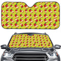 Red Apple Fruit Pattern Print Car Windshield Sun Shade
