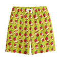 Red Apple Fruit Pattern Print Cotton Shorts
