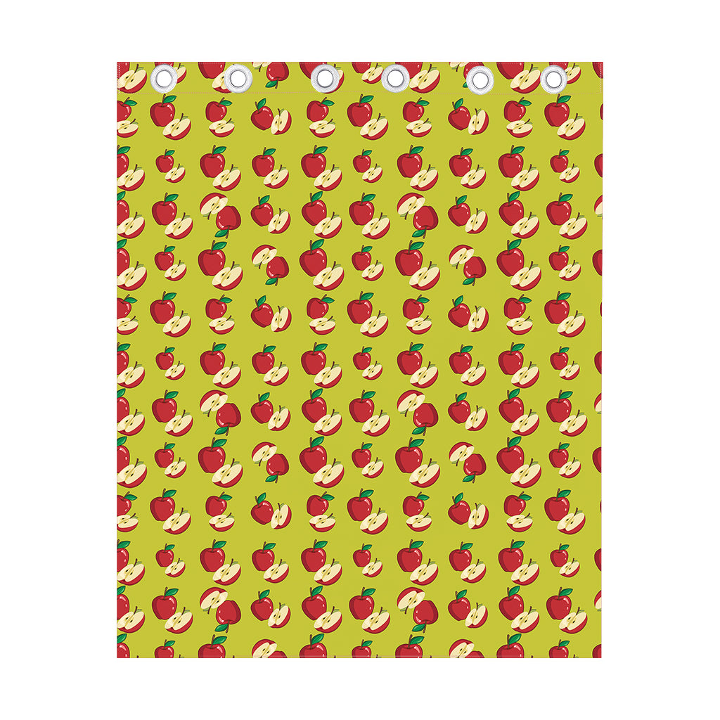 Red Apple Fruit Pattern Print Curtain
