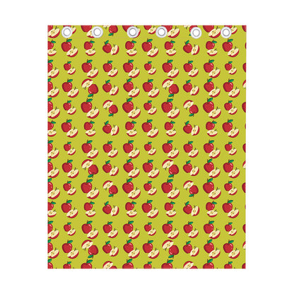 Red Apple Fruit Pattern Print Curtain