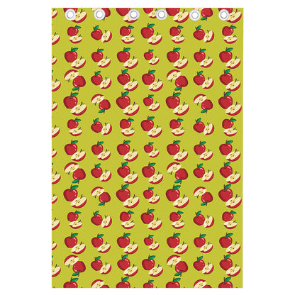 Red Apple Fruit Pattern Print Curtain