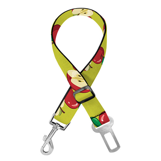 Red Apple Fruit Pattern Print Dog Seat Belt