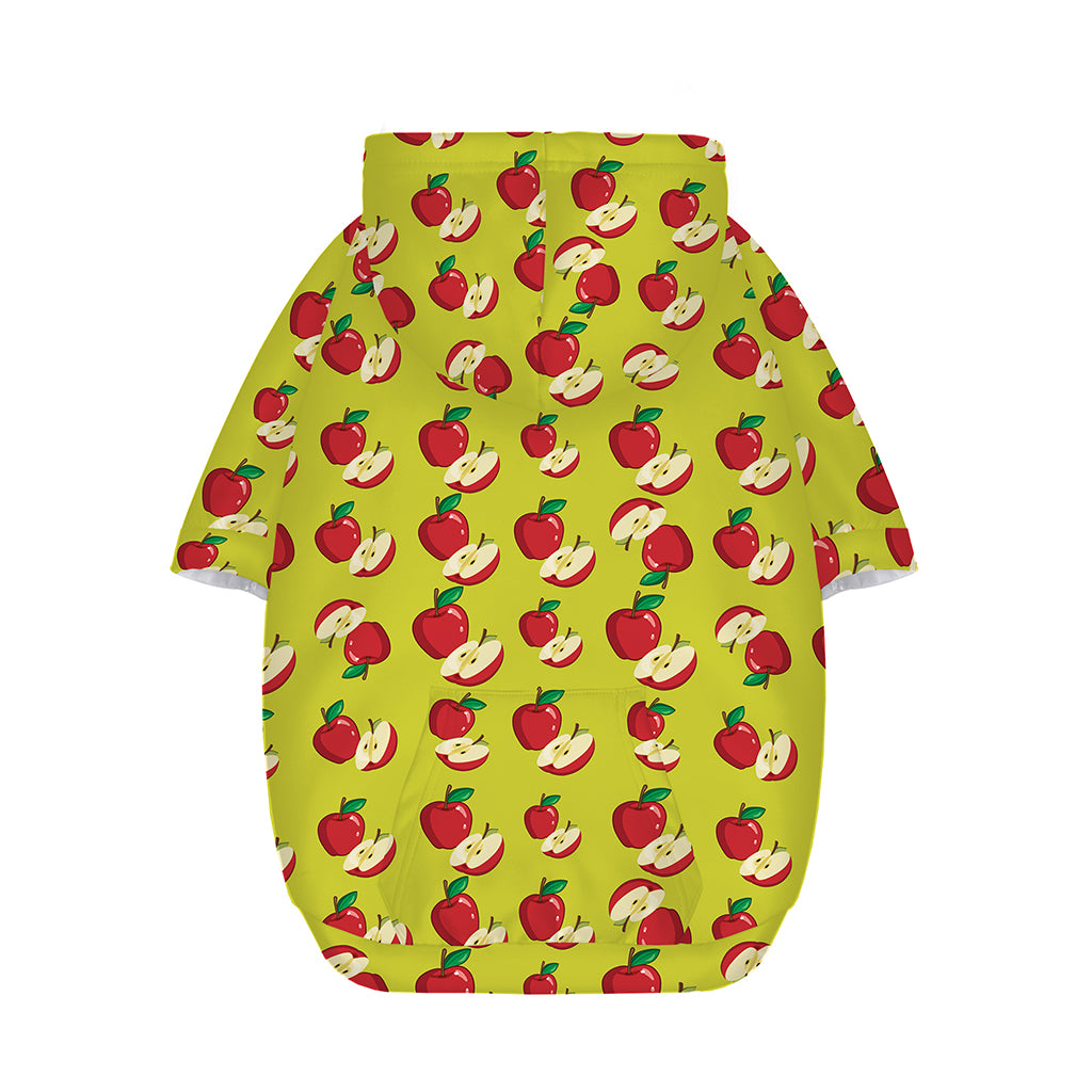 Red Apple Fruit Pattern Print Dog Zip Up Hoodie