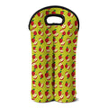 Red Apple Fruit Pattern Print Double Neoprene Wine Tote