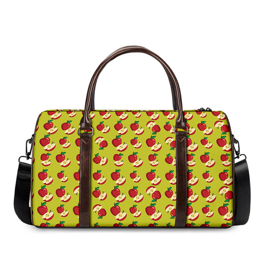 Red Apple Fruit Pattern Print Duffle Bag