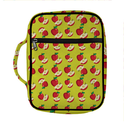 Red Apple Fruit Pattern Print Front Pocket Bible Bag