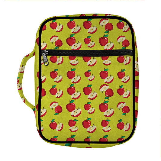 Red Apple Fruit Pattern Print Front Pocket Bible Bag
