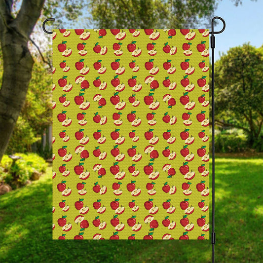 Red Apple Fruit Pattern Print Garden Flag