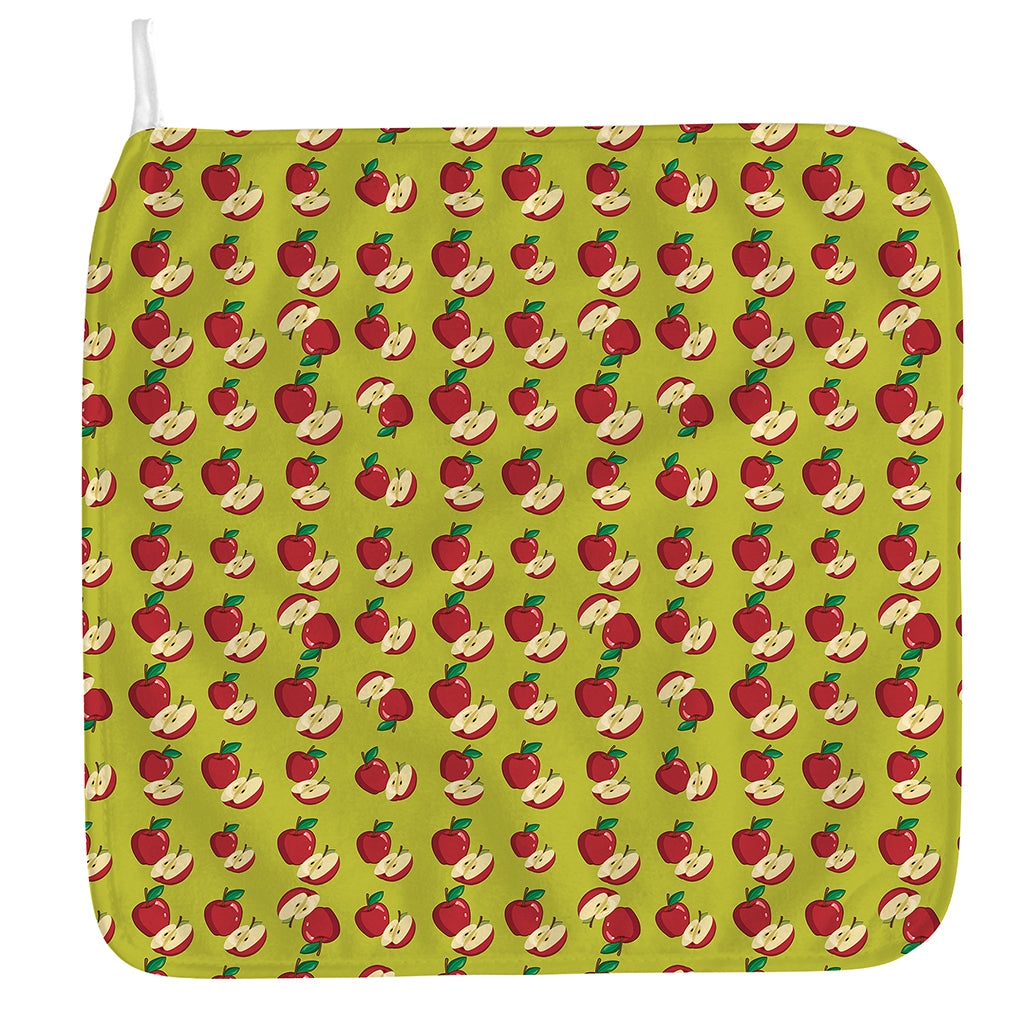 Red Apple Fruit Pattern Print Hand Towel