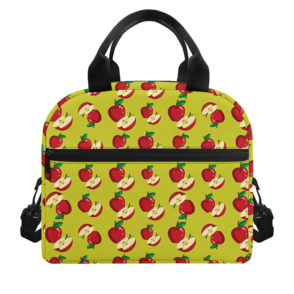 Red Apple Fruit Pattern Print Insulated Lunch Bag