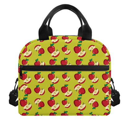 Red Apple Fruit Pattern Print Insulated Lunch Bag