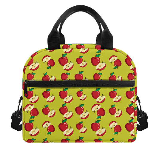 Red Apple Fruit Pattern Print Insulated Lunch Bag