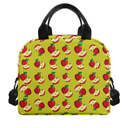 Red Apple Fruit Pattern Print Insulated Lunch Bag