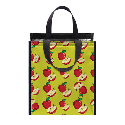 Red Apple Fruit Pattern Print Insulated Lunch Tote