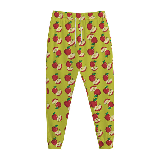 Red Apple Fruit Pattern Print Jogger Pants