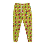 Red Apple Fruit Pattern Print Jogger Pants