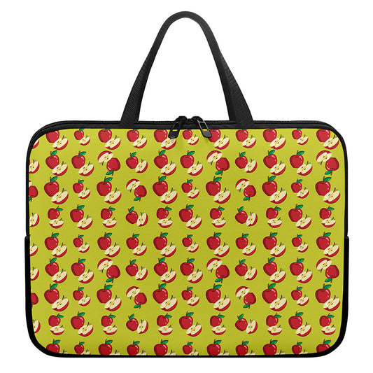 Red Apple Fruit Pattern Print Laptop Sleeve With Handle