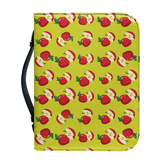 Red Apple Fruit Pattern Print Leather Bible Cover
