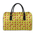 Red Apple Fruit Pattern Print Leather Duffel Bag
