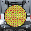 Red Apple Fruit Pattern Print Leather Spare Tire Cover