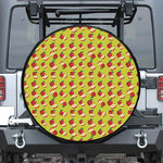 Red Apple Fruit Pattern Print Leather Spare Tire Cover