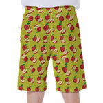 Red Apple Fruit Pattern Print Men's Beach Shorts
