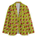 Red Apple Fruit Pattern Print Men's Blazer