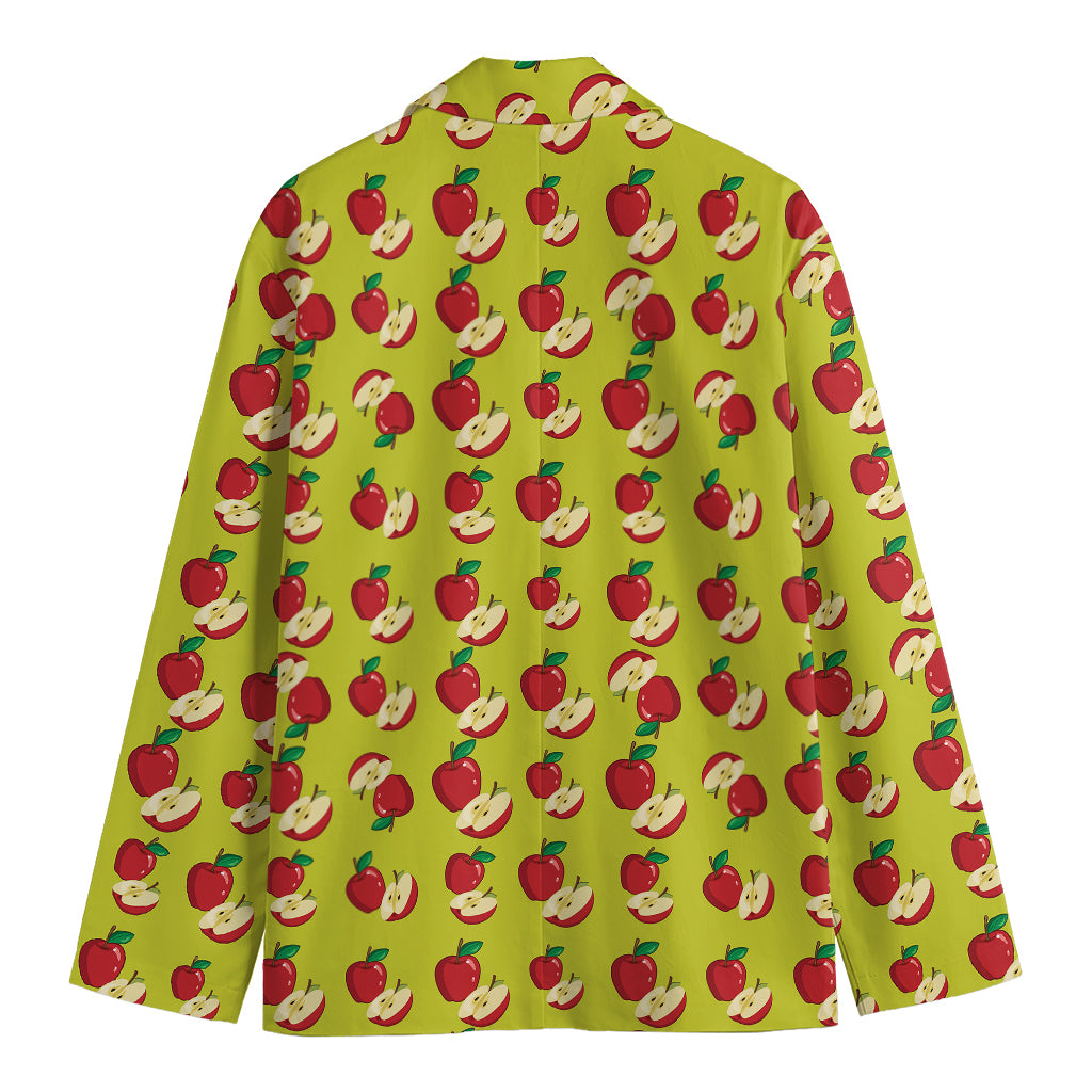 Red Apple Fruit Pattern Print Men's Blazer
