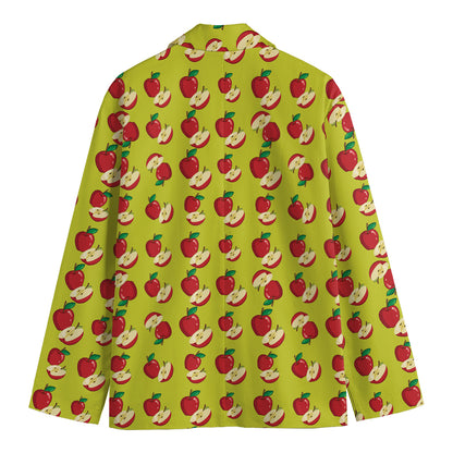 Red Apple Fruit Pattern Print Men's Blazer