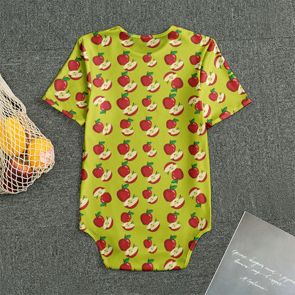 Red Apple Fruit Pattern Print Men's Bodysuit