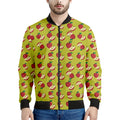 Red Apple Fruit Pattern Print Men's Bomber Jacket