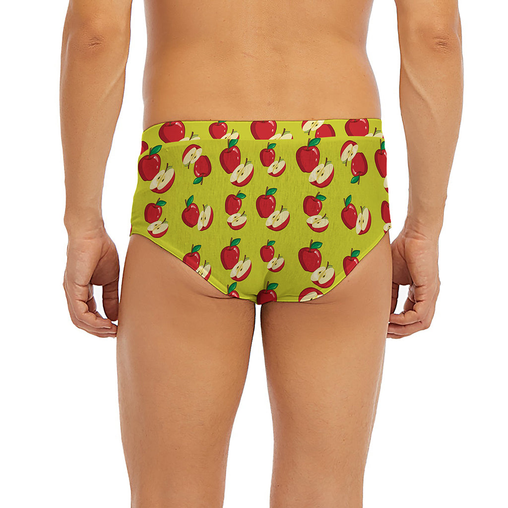 Red Apple Fruit Pattern Print Men's Briefs