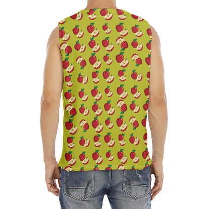 Red Apple Fruit Pattern Print Men's Fitness Tank Top