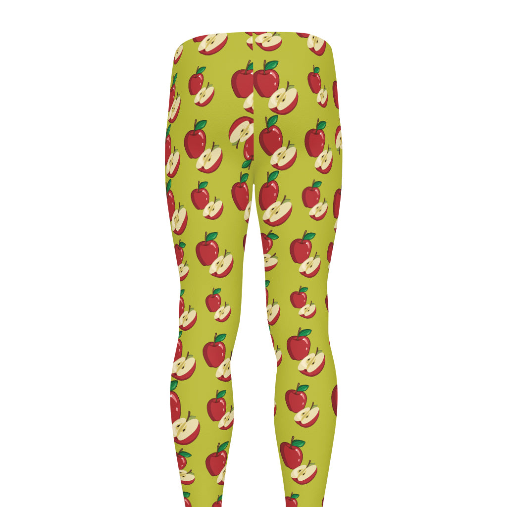 Red Apple Fruit Pattern Print Men's leggings