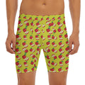 Red Apple Fruit Pattern Print Men's Long Boxer Briefs