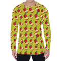 Red Apple Fruit Pattern Print Men's Long Sleeve T-Shirt