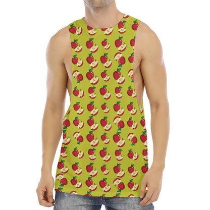 Red Apple Fruit Pattern Print Men's Muscle Tank Top
