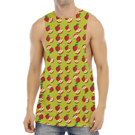 Red Apple Fruit Pattern Print Men's Muscle Tank Top