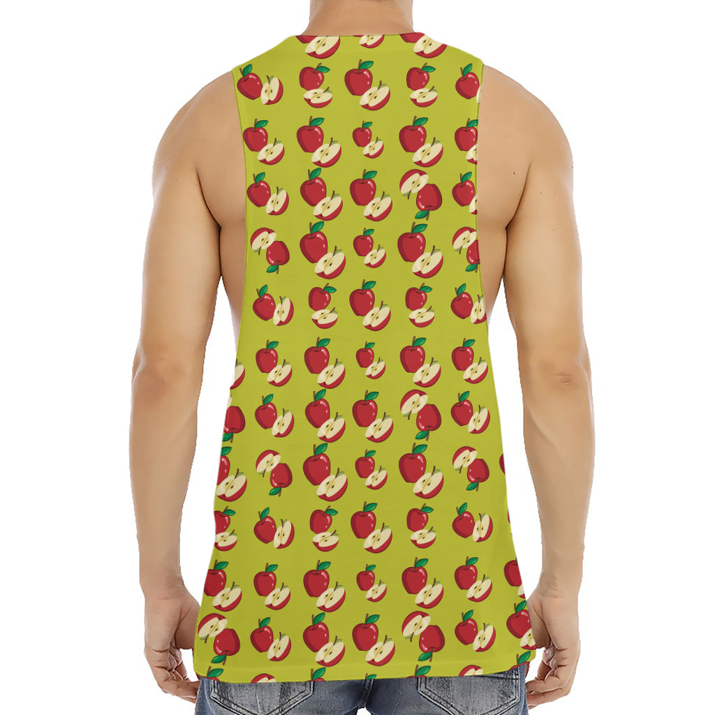 Red Apple Fruit Pattern Print Men's Muscle Tank Top