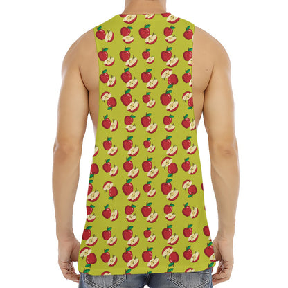 Red Apple Fruit Pattern Print Men's Muscle Tank Top