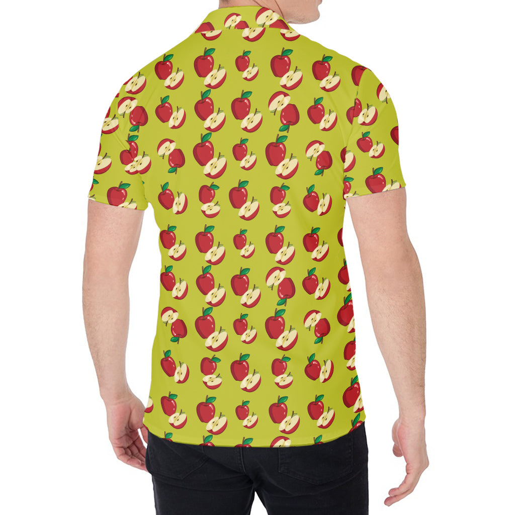 Red Apple Fruit Pattern Print Men's Shirt